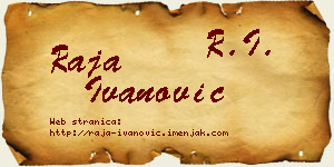 Raja Ivanović vizit kartica